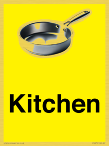 Kitchen Dementia Friendly signs yellow